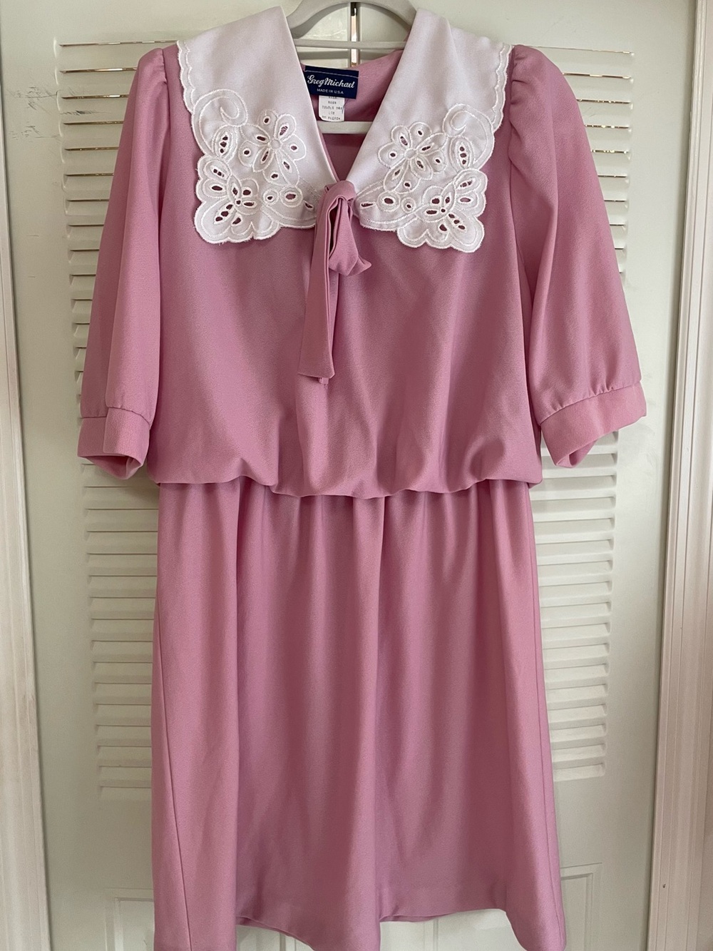Vintage Pink Collar & Bow Dress